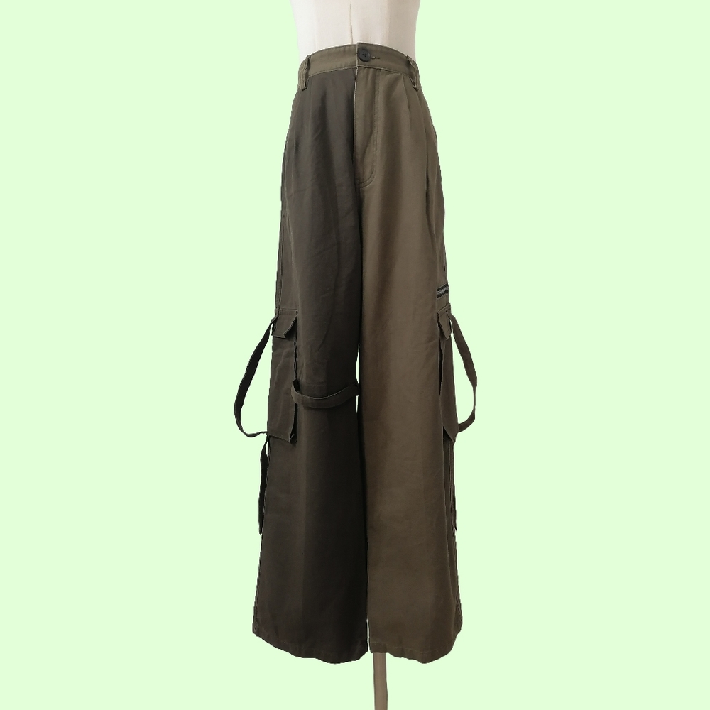 sz: 28W / 40L, olive green 'AB style' high rise straight jeans